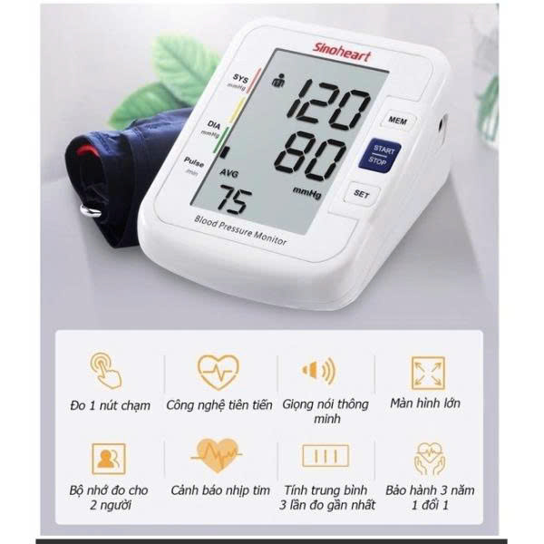 Máy Đo Huyết Áp Điện Tử Bắp Tay Sinocare BA 801 Chính Hãng